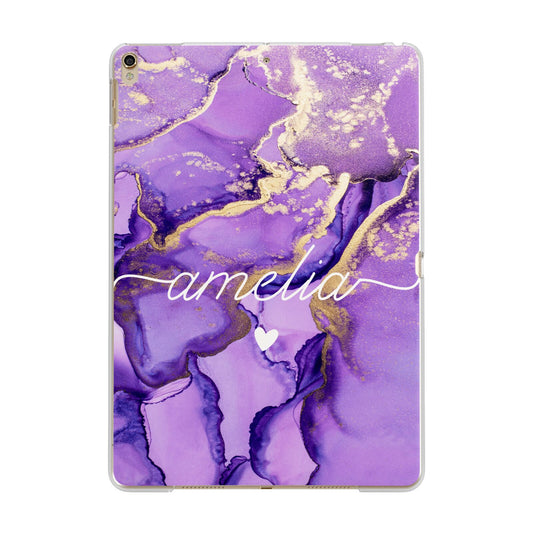 Purple Marble Apple iPad Gold Case