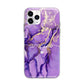 Purple Marble Apple iPhone 11 Pro in Silver with Bumper Case