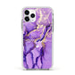 Purple Marble Apple iPhone 11 Pro in Silver with White Impact Case