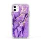Purple Marble Apple iPhone 11 in White with White Impact Case
