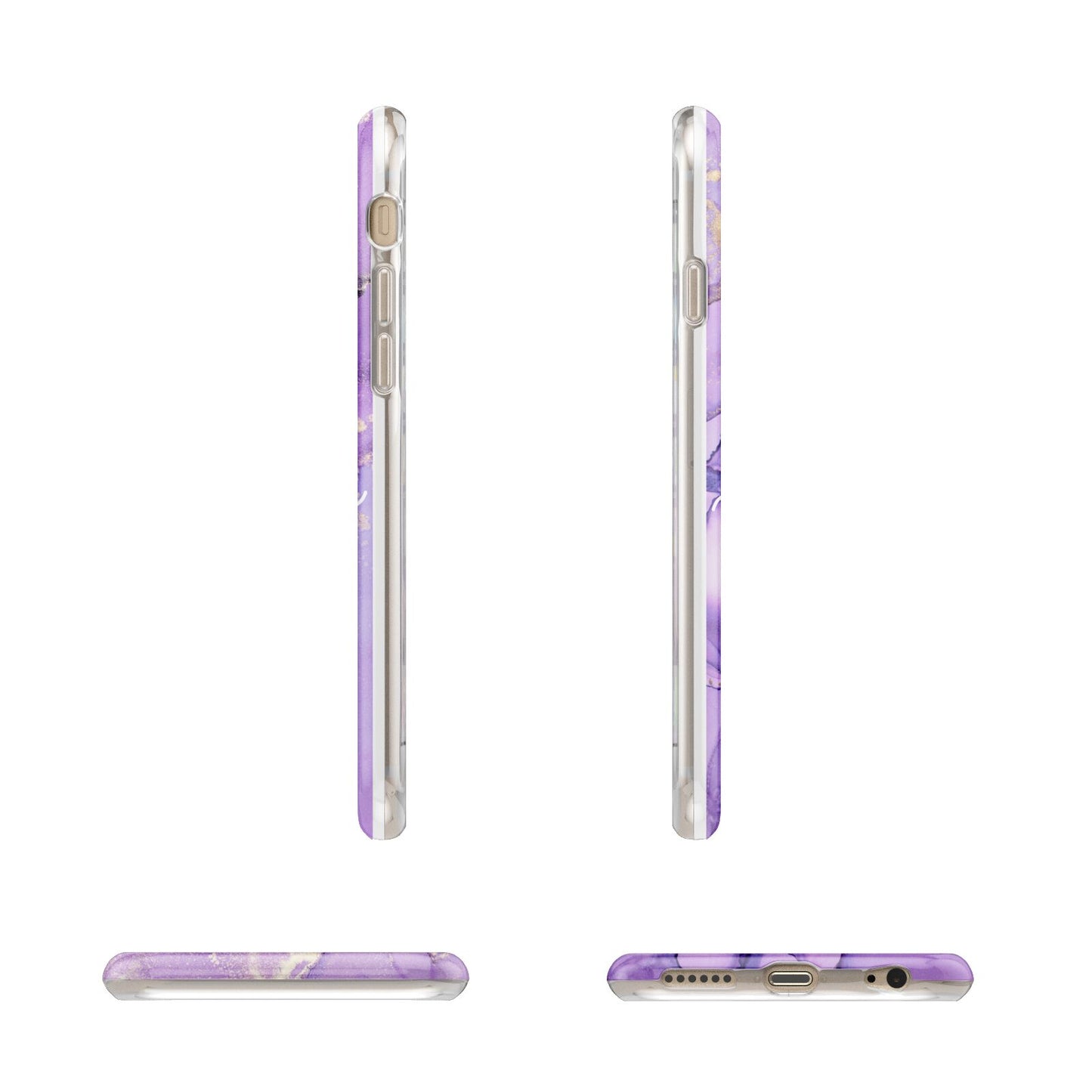Purple Marble Apple iPhone 6 3D Wrap Tough Case Alternative Image Angles