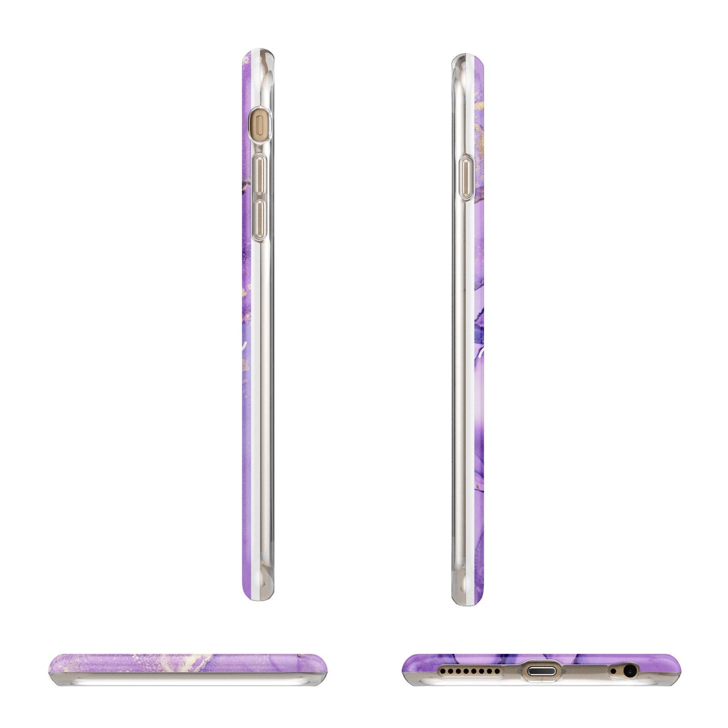 Purple Marble Apple iPhone 6 Plus 3D Wrap Tough Case Alternative Image Angles