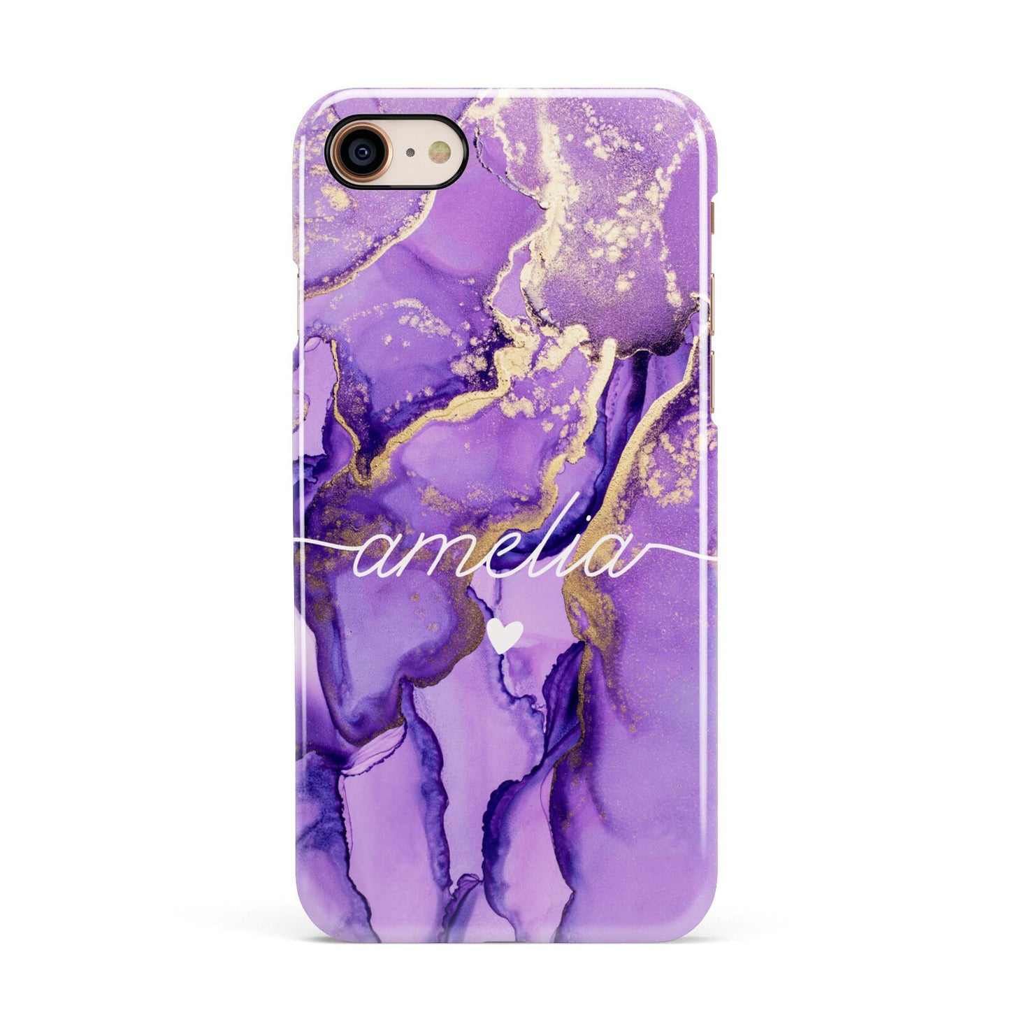Purple Marble Apple iPhone 7 8 3D Snap Case