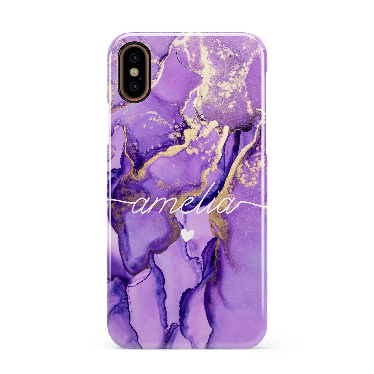 Purple Marble Apple iPhone XS 3D Snap Case