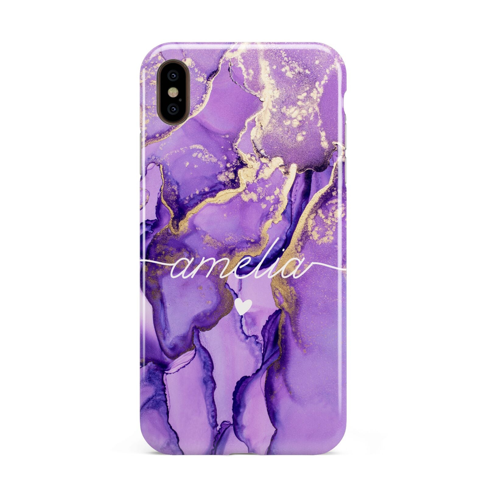 Purple Marble Apple iPhone Xs Max 3D Tough Case