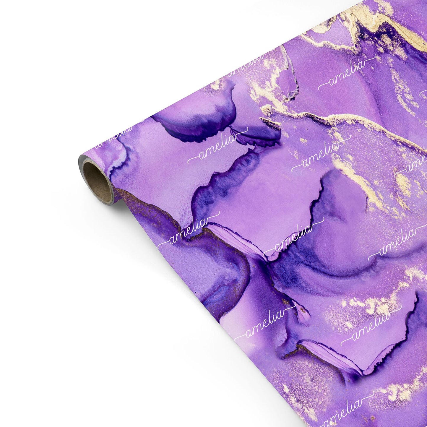 Purple Marble Personalised Gift Wrap
