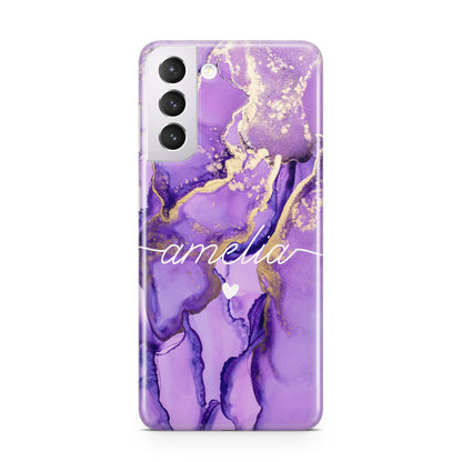 Purple Marble Samsung S21 Case