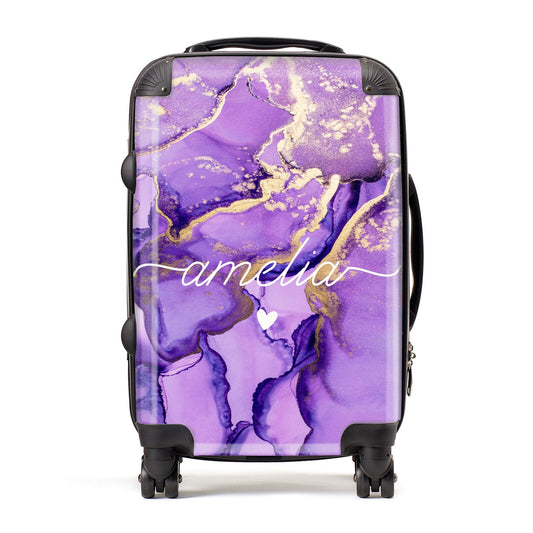 Purple Marble Suitcase