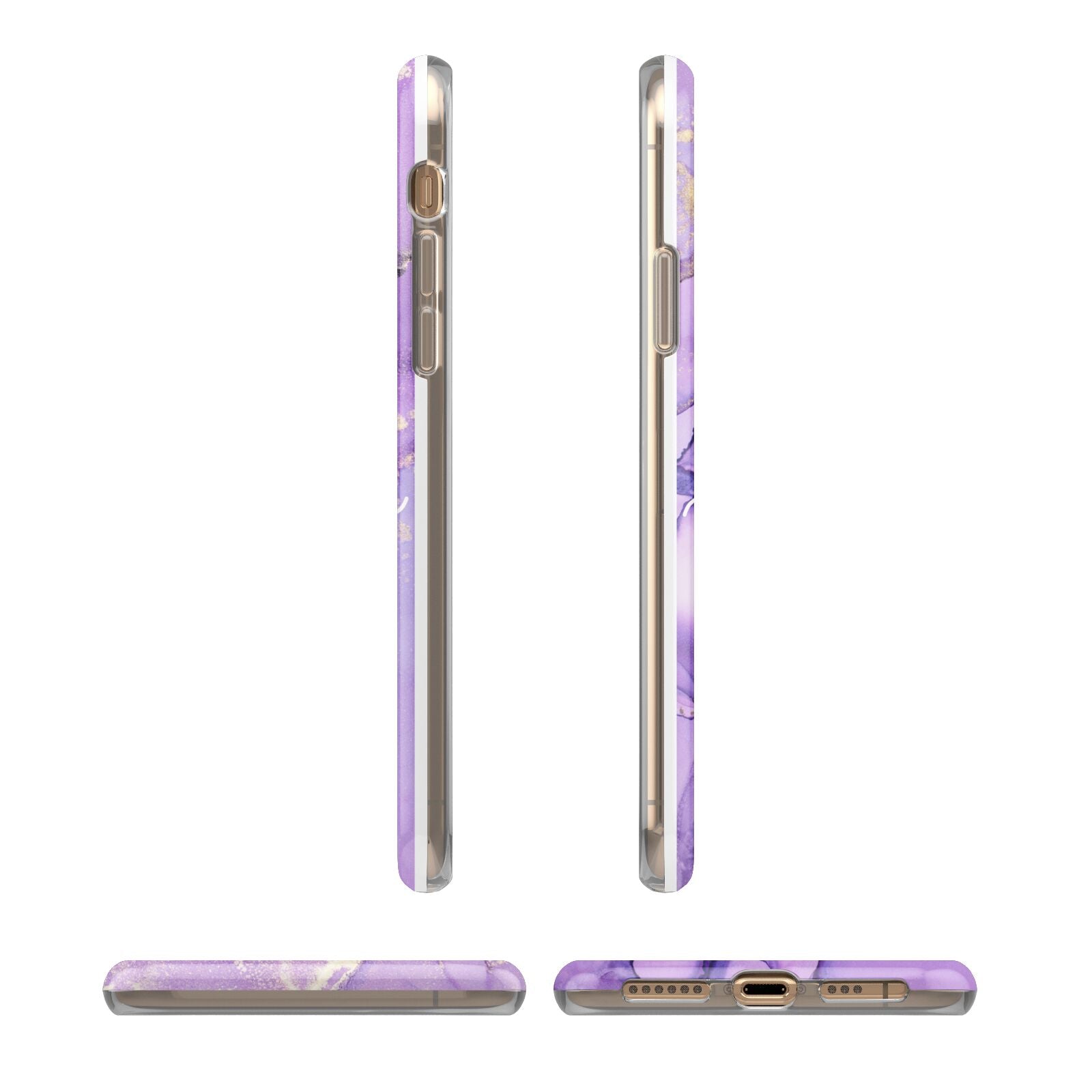 Purple Marble iPhone 11 3D Tough Case Angle Images