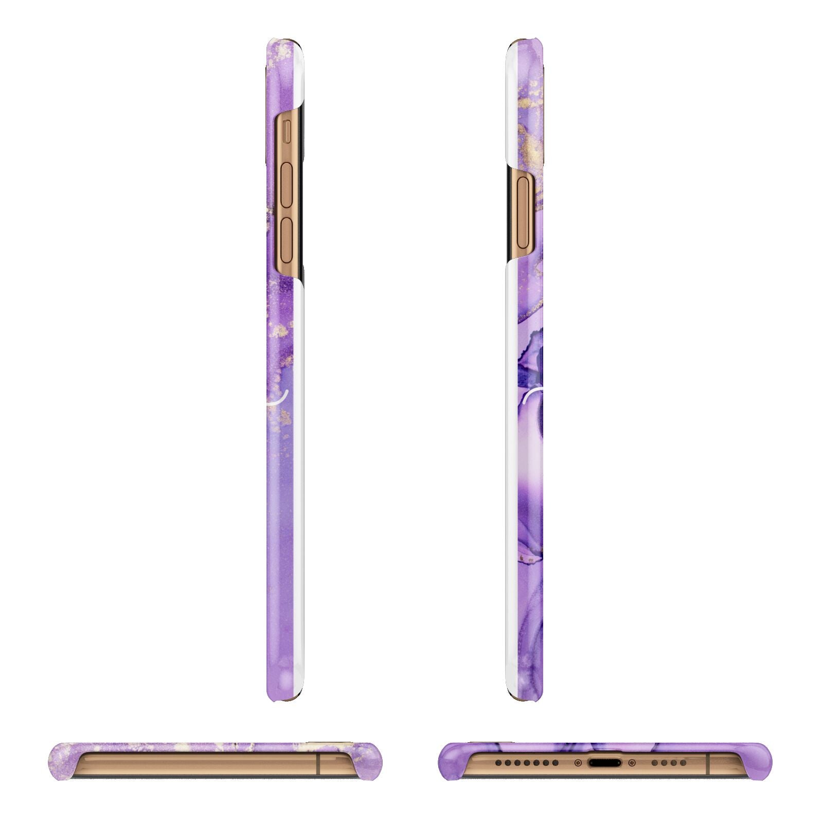 Purple Marble iPhone 11 Pro Max 3D Snap Case Angle Images