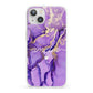 Purple Marble iPhone 13 Clear Bumper Case