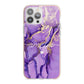 Purple Marble iPhone 13 Pro Max TPU Impact Case with Pink Edges