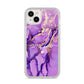 Purple Marble iPhone 14 Plus Clear Tough Case Starlight