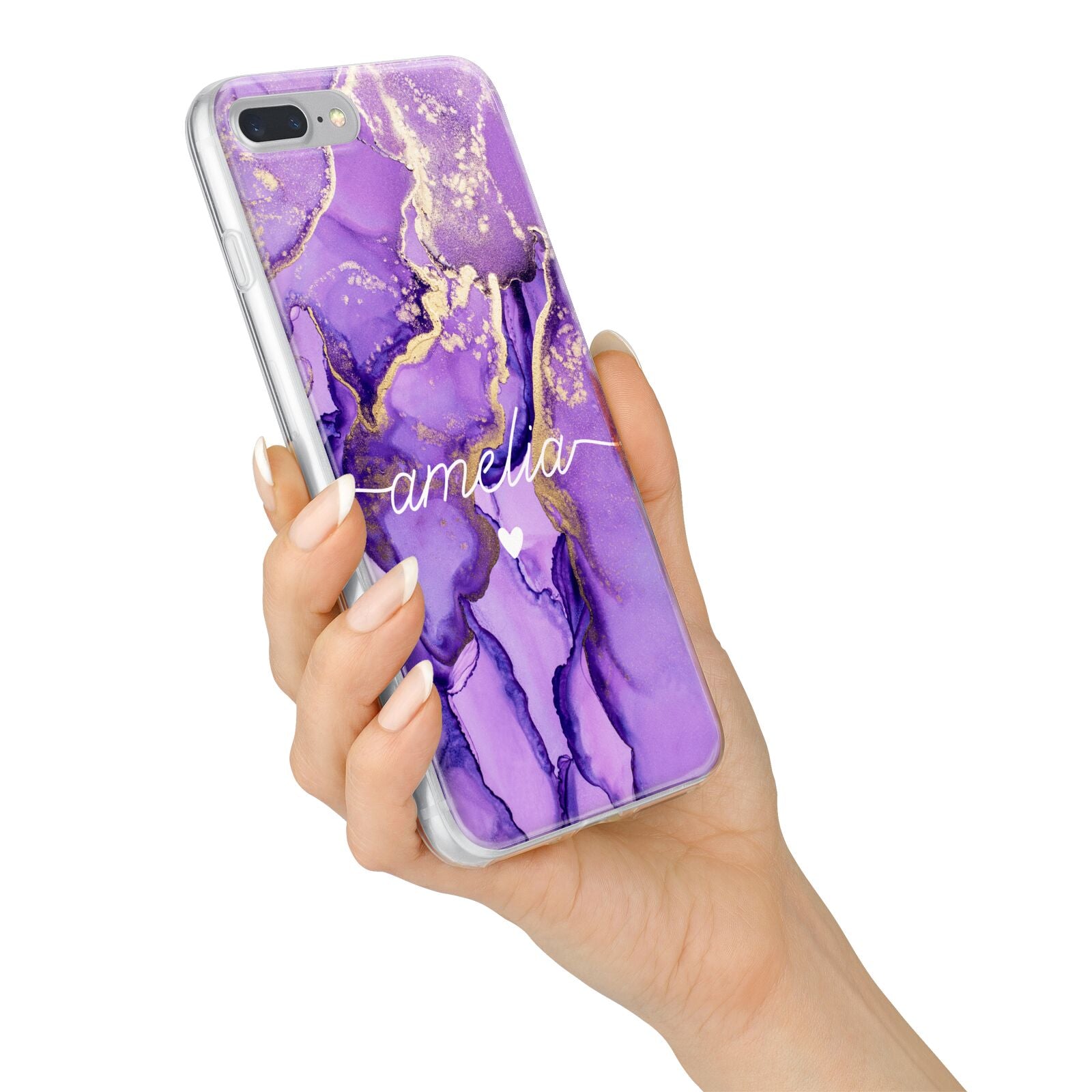 Purple Marble iPhone 7 Plus Bumper Case on Silver iPhone Alternative Image
