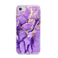 Purple Marble iPhone 8 Bumper Case on Silver iPhone