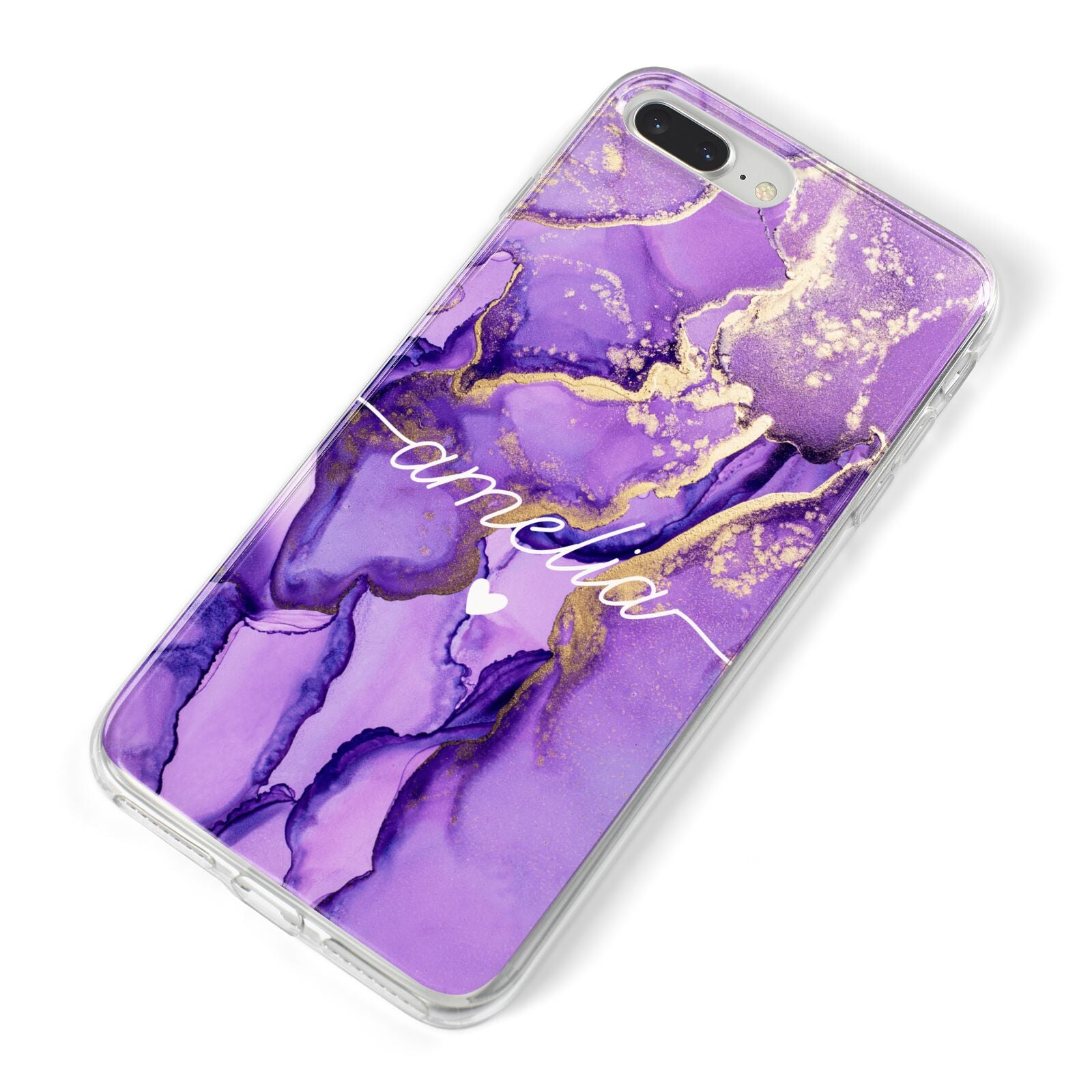Purple Marble iPhone 8 Plus Bumper Case on Silver iPhone Alternative Image