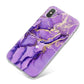 Purple Marble iPhone X Bumper Case on Silver iPhone