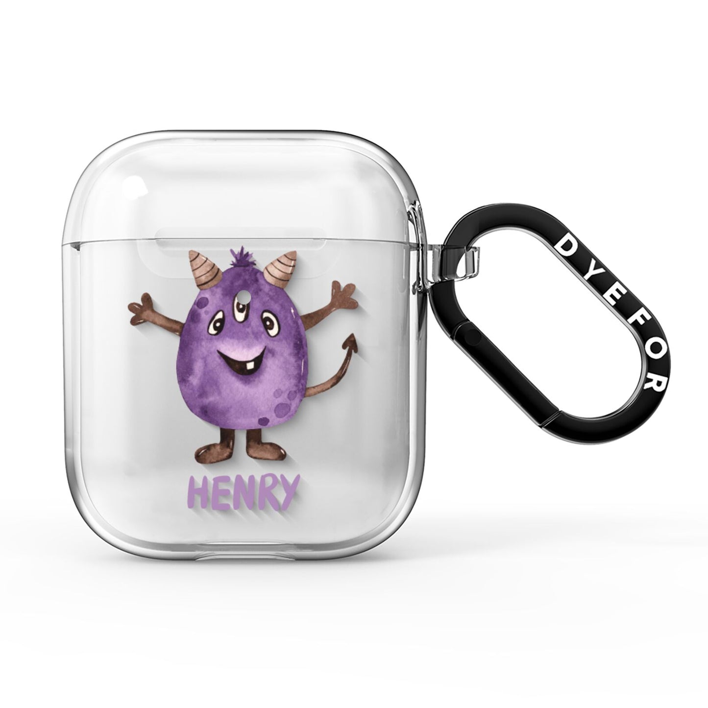 Purple Monster Custom AirPods Clear Case