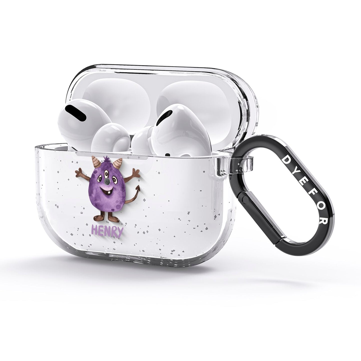 Purple Monster Custom AirPods Glitter Case 3rd Gen Side Image