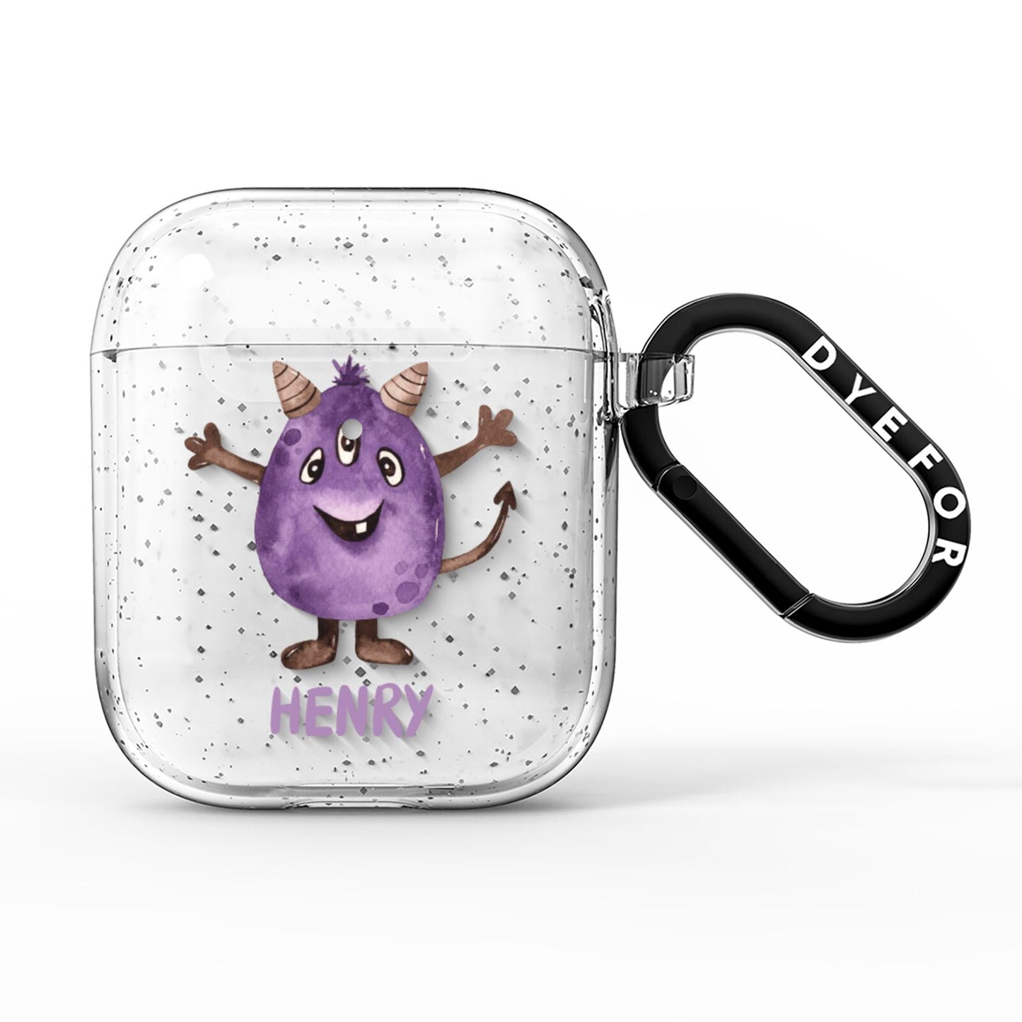 Purple Monster Custom AirPods Glitter Case