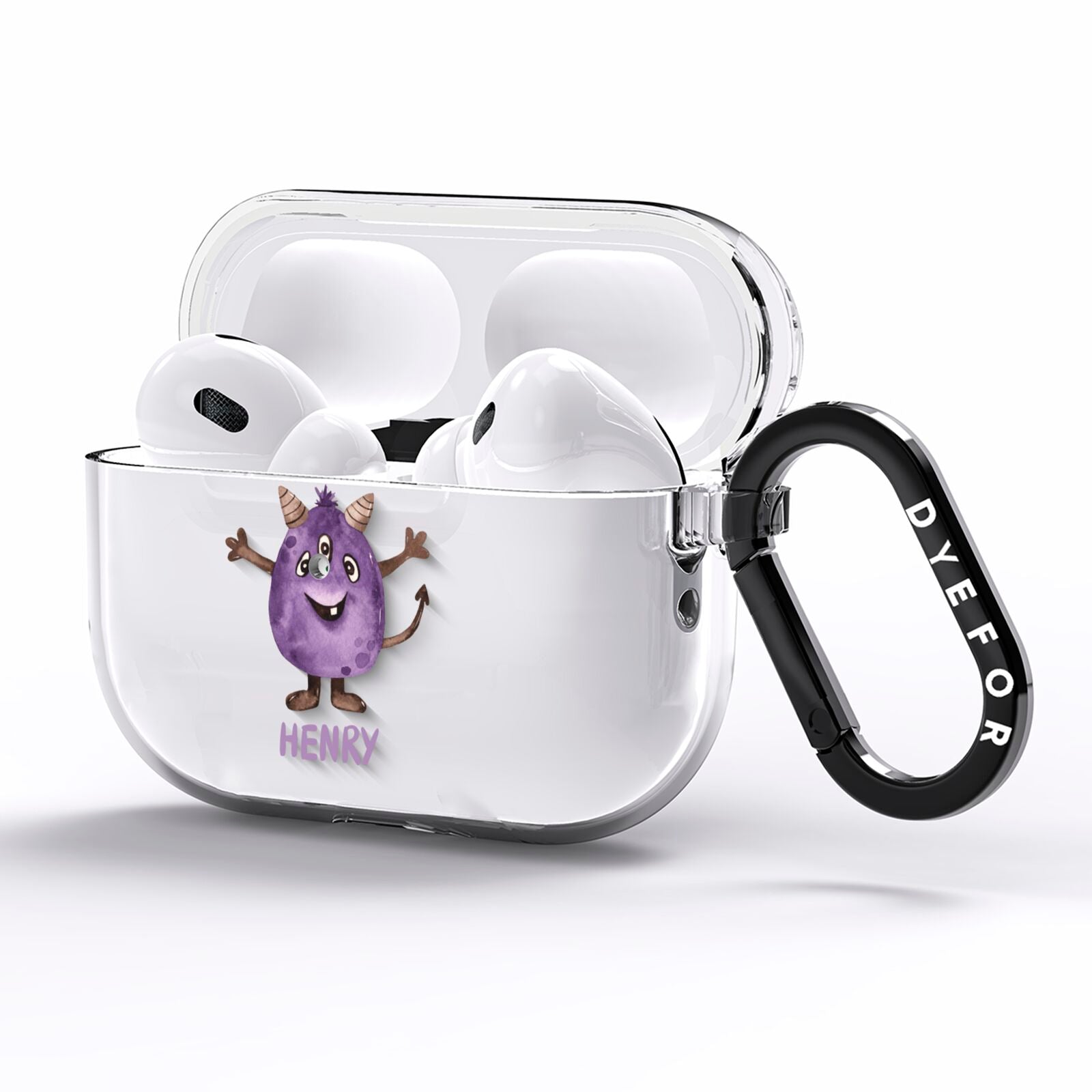 Purple Monster Custom AirPods Pro Clear Case Side Image