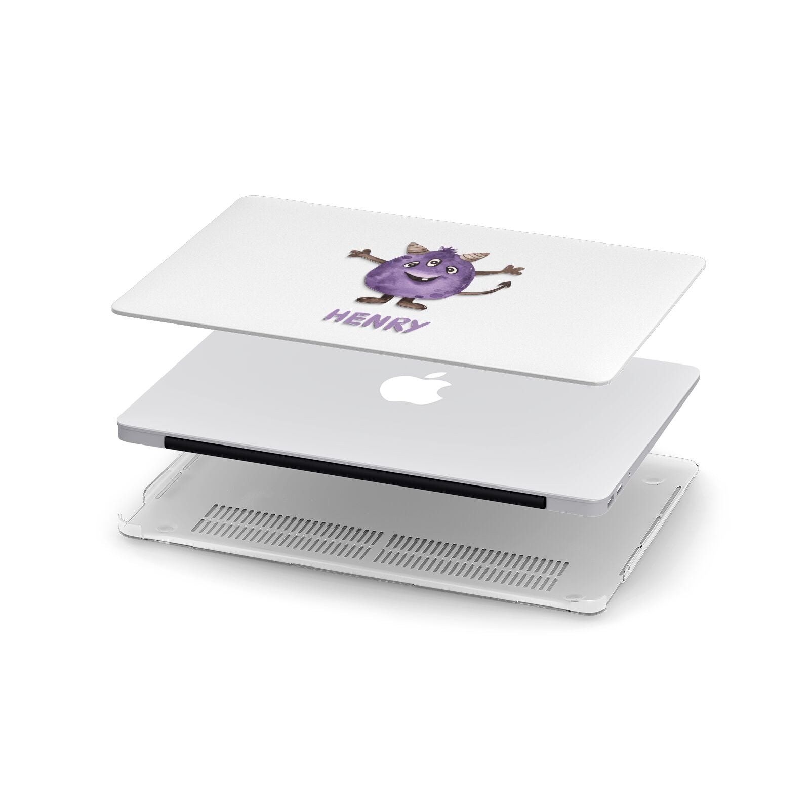 Purple Monster Custom Apple MacBook Case in Detail