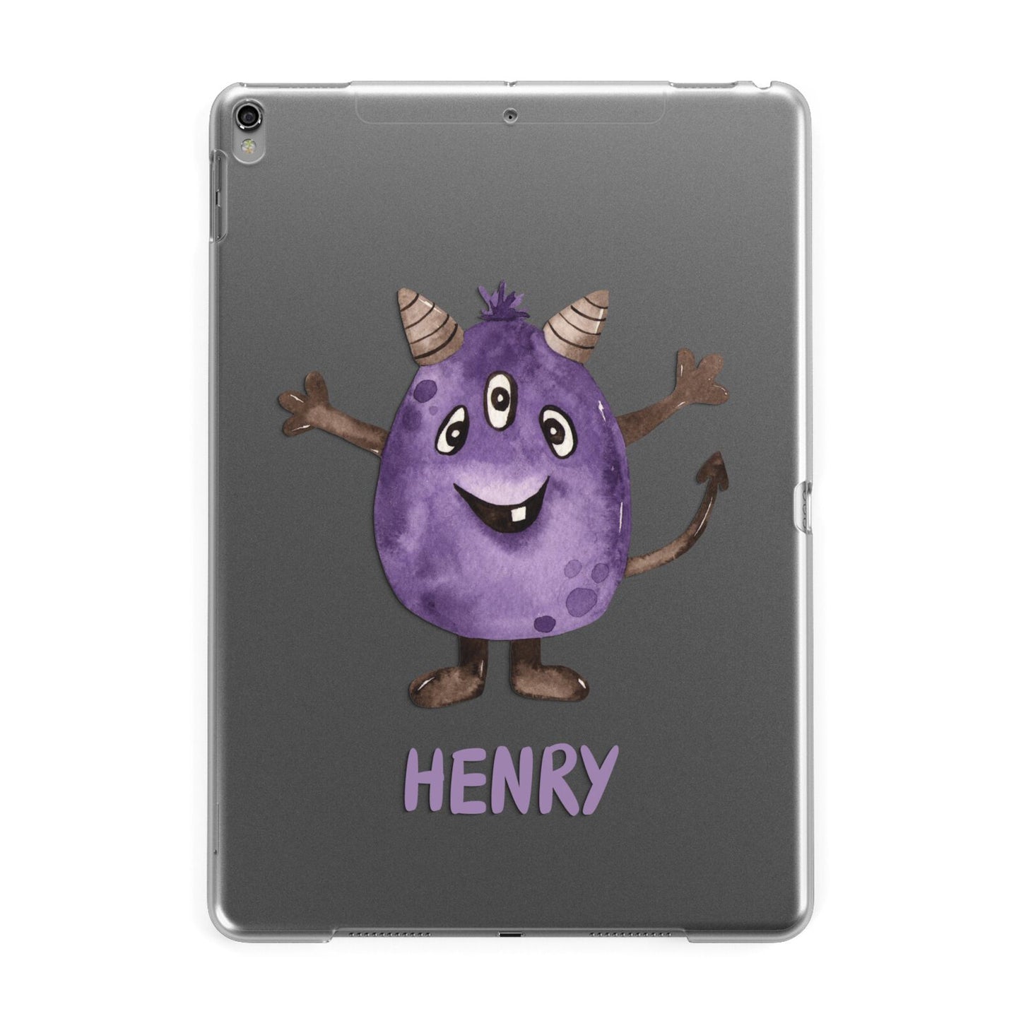 Purple Monster Custom Apple iPad Grey Case