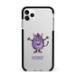 Purple Monster Custom Apple iPhone 11 Pro Max in Silver with Black Impact Case