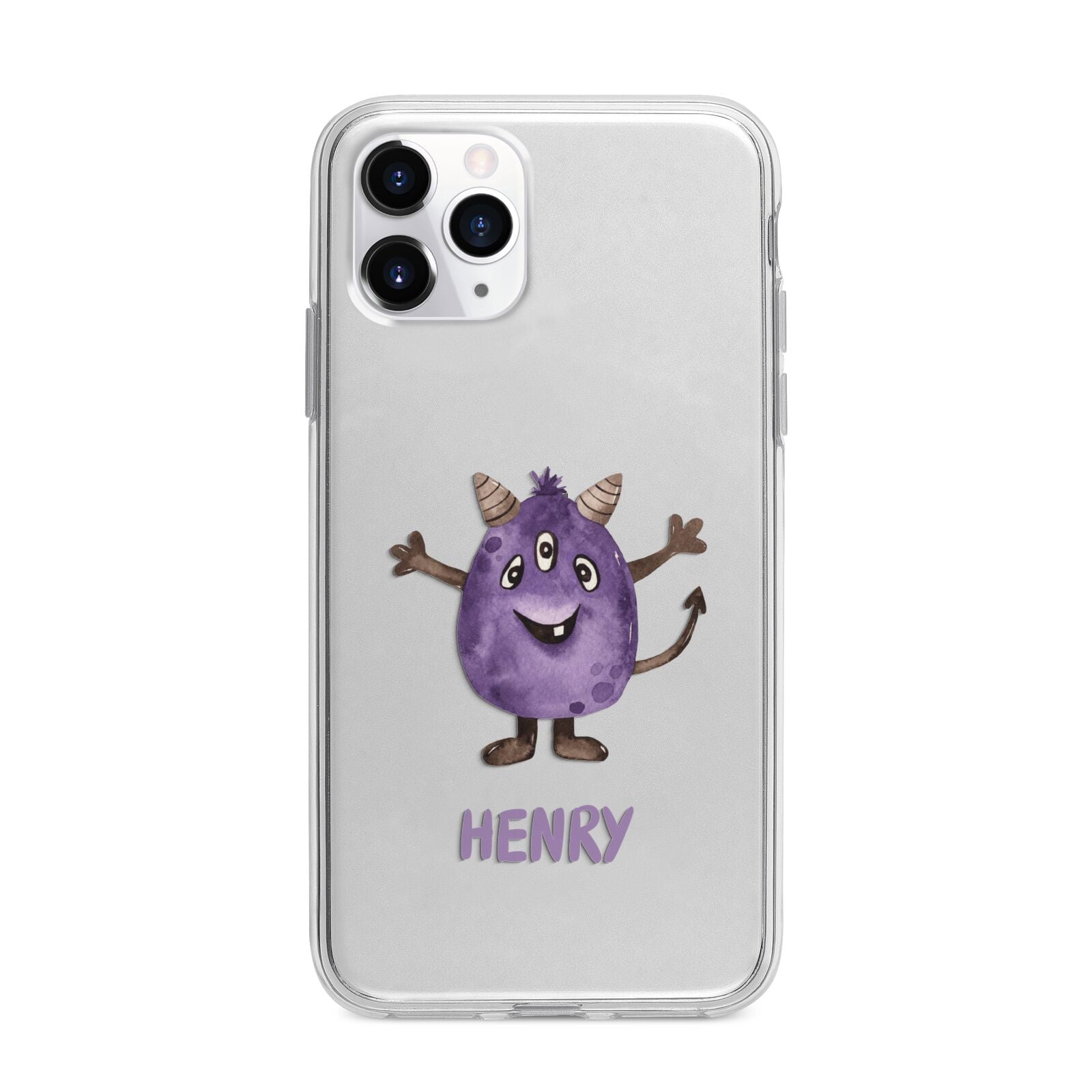 Purple Monster Custom Apple iPhone 11 Pro Max in Silver with Bumper Case