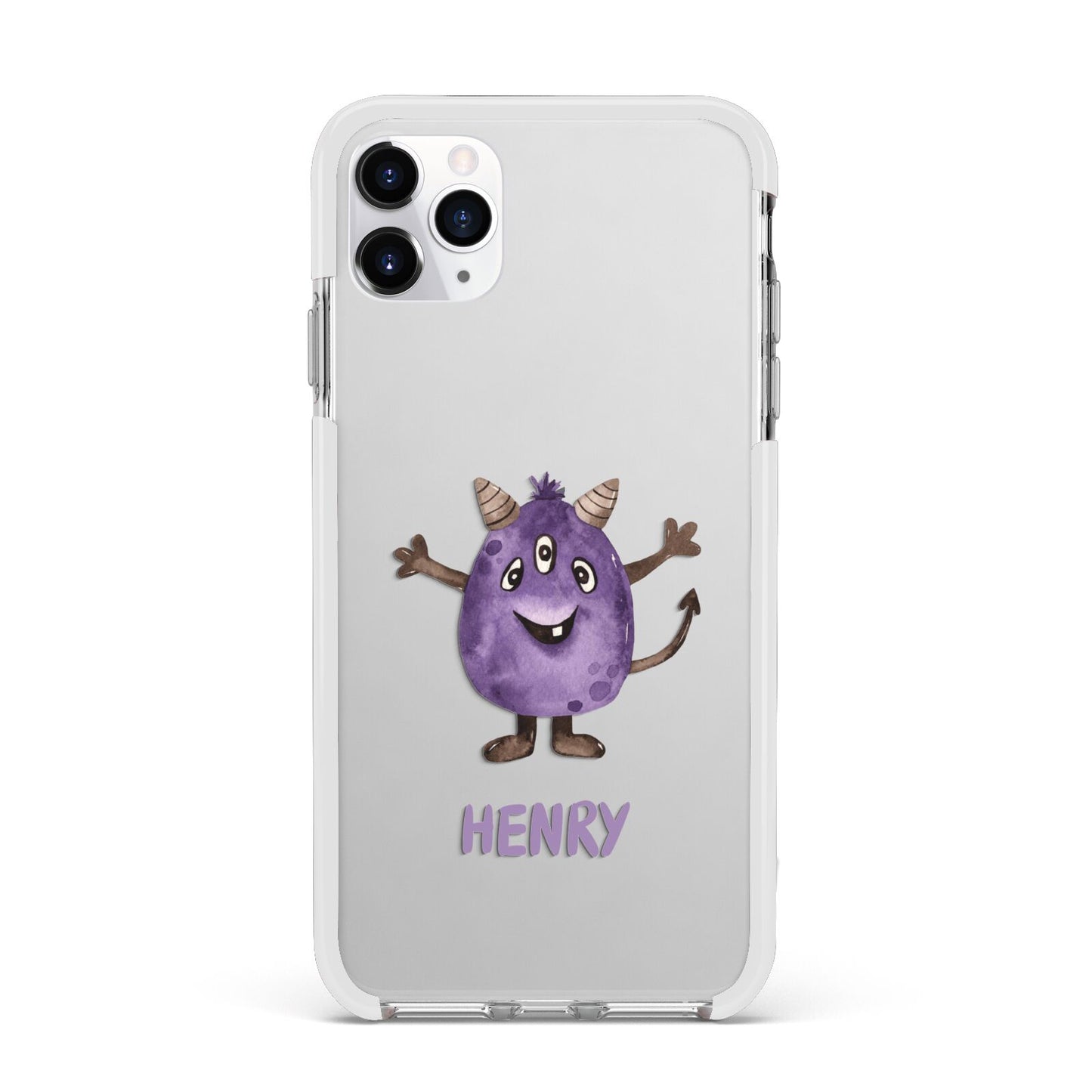 Purple Monster Custom Apple iPhone 11 Pro Max in Silver with White Impact Case