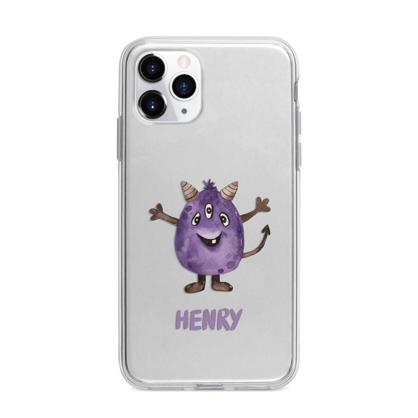 Purple Monster Custom Apple iPhone 11 Pro in Silver with Bumper Case