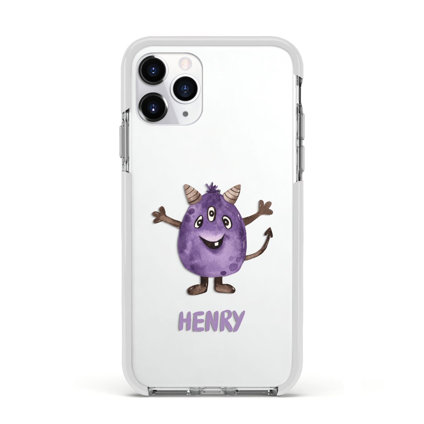 Purple Monster Custom Apple iPhone 11 Pro in Silver with White Impact Case