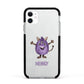 Purple Monster Custom Apple iPhone 11 in White with Black Impact Case