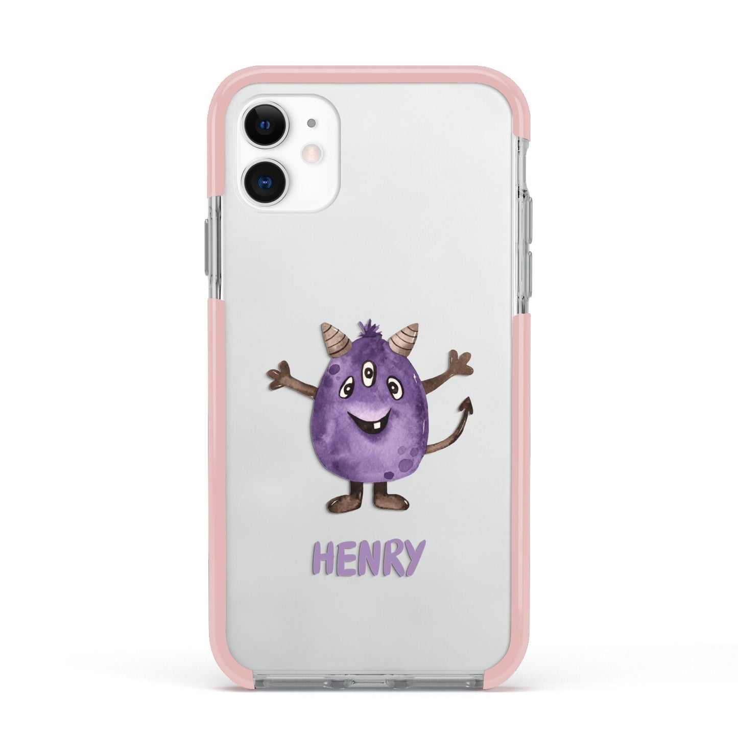 Purple Monster Custom Apple iPhone 11 in White with Pink Impact Case