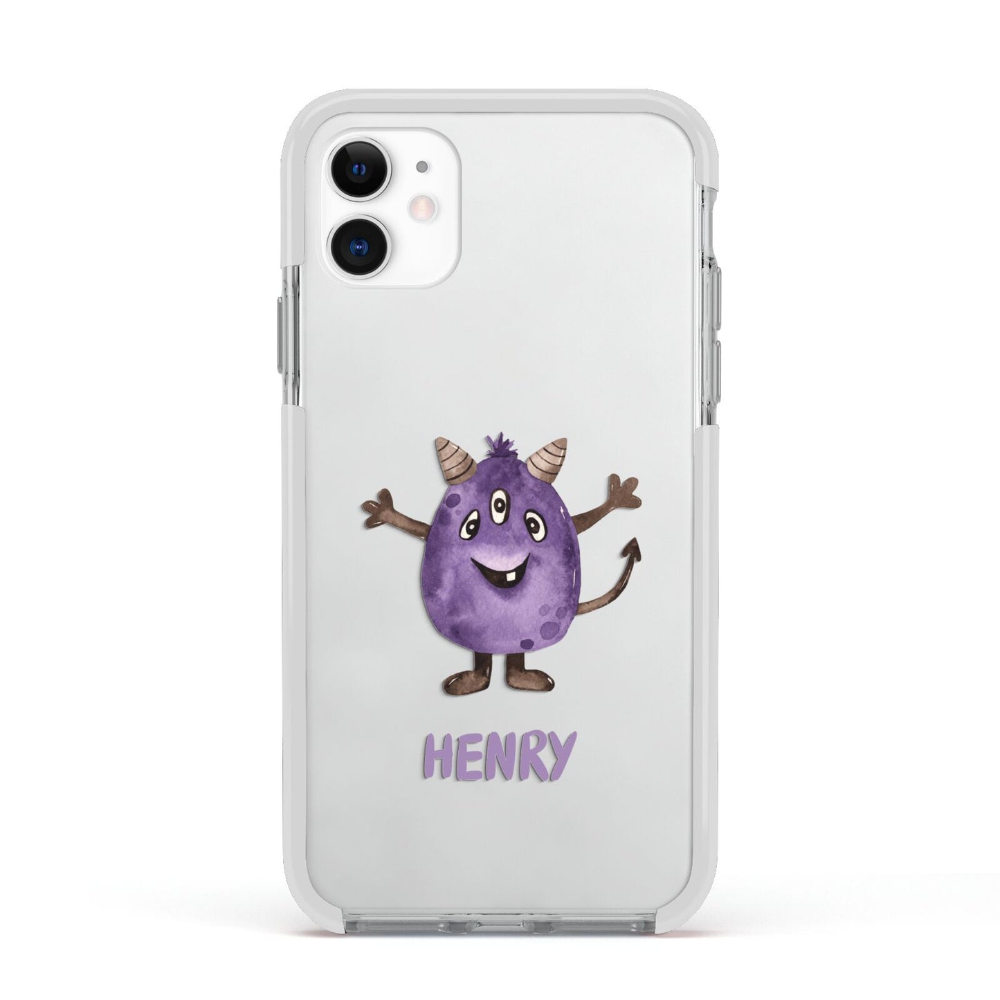 Purple Monster Custom Apple iPhone 11 in White with White Impact Case