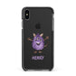 Purple Monster Custom Apple iPhone Xs Max Impact Case Black Edge on Black Phone