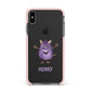 Purple Monster Custom Apple iPhone Xs Max Impact Case Pink Edge on Black Phone
