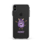 Purple Monster Custom Apple iPhone Xs Max Impact Case White Edge on Black Phone
