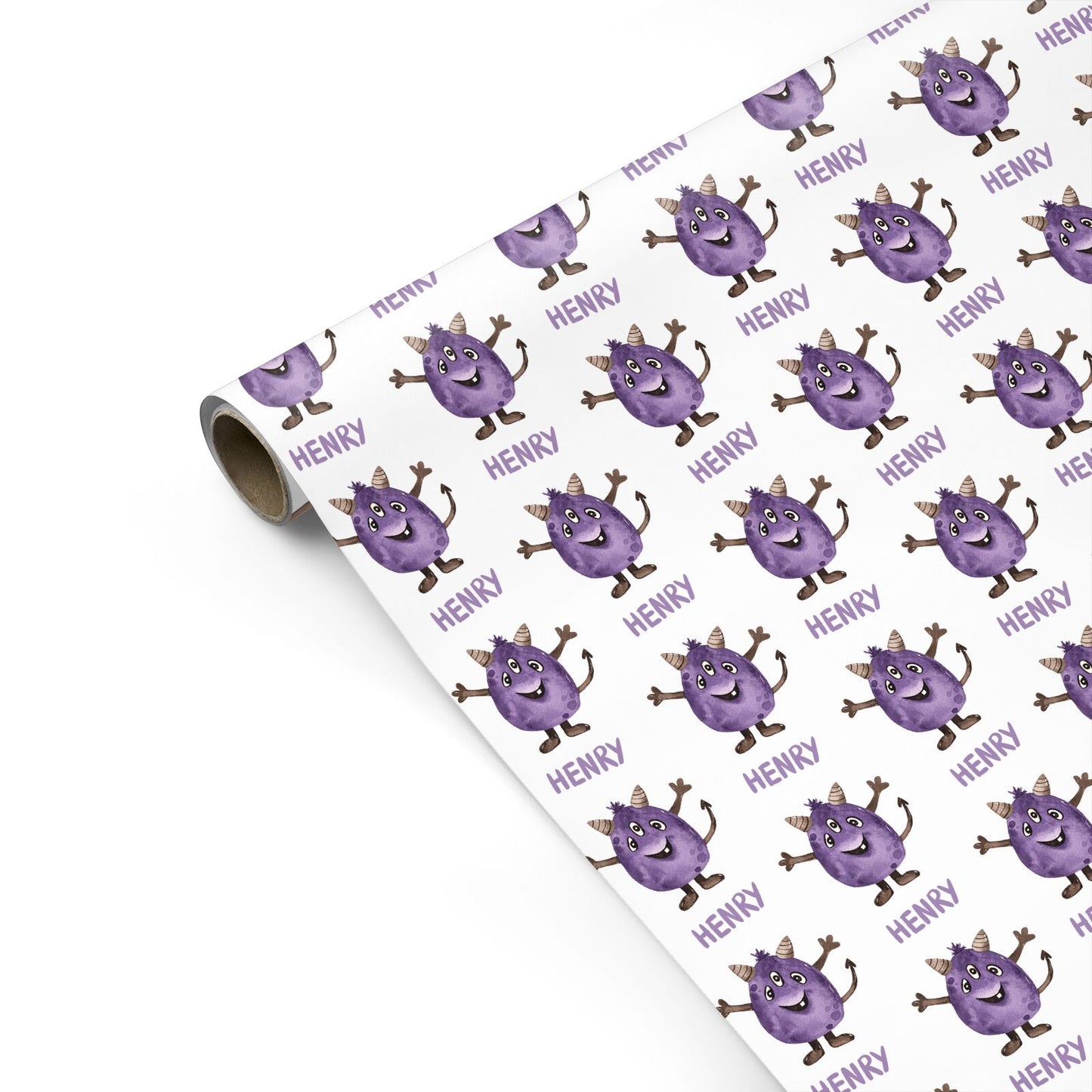 Purple Monster Custom Personalised Gift Wrap