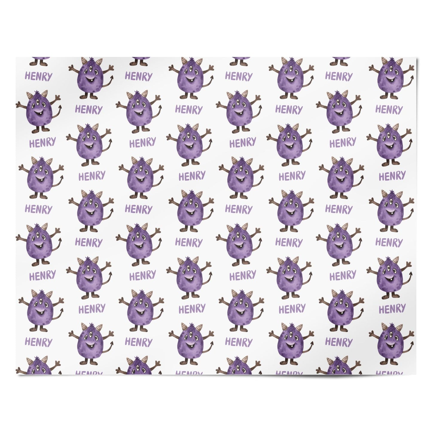 Purple Monster Custom Personalised Wrapping Paper Alternative