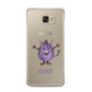Purple Monster Custom Samsung Galaxy A5 2016 Case on gold phone