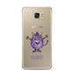 Purple Monster Custom Samsung Galaxy A7 2016 Case on gold phone