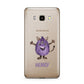 Purple Monster Custom Samsung Galaxy J7 2016 Case on gold phone