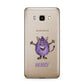 Purple Monster Custom Samsung Galaxy J7 2016 Case on gold phone