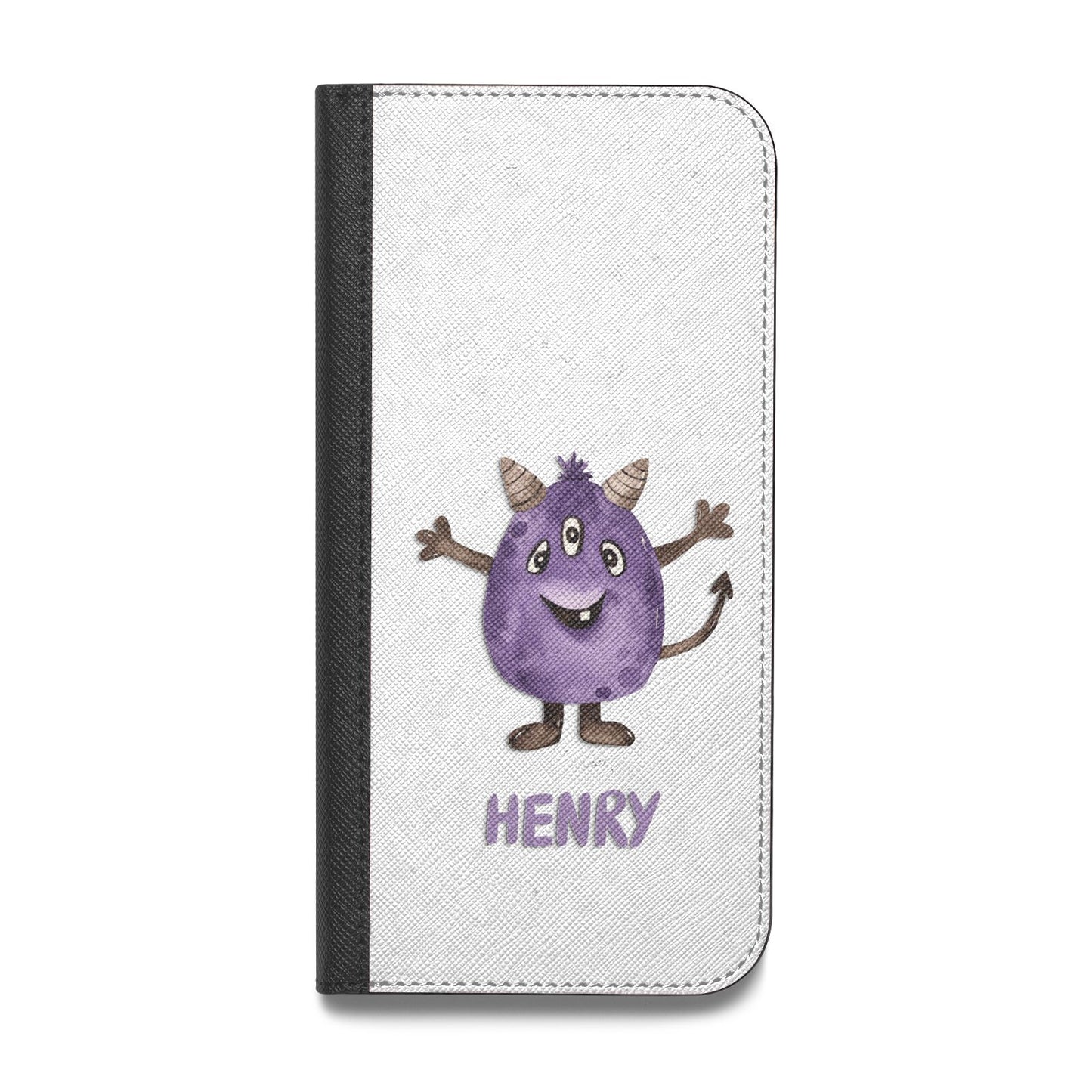 Purple Monster Custom Vegan Leather Flip iPhone Case