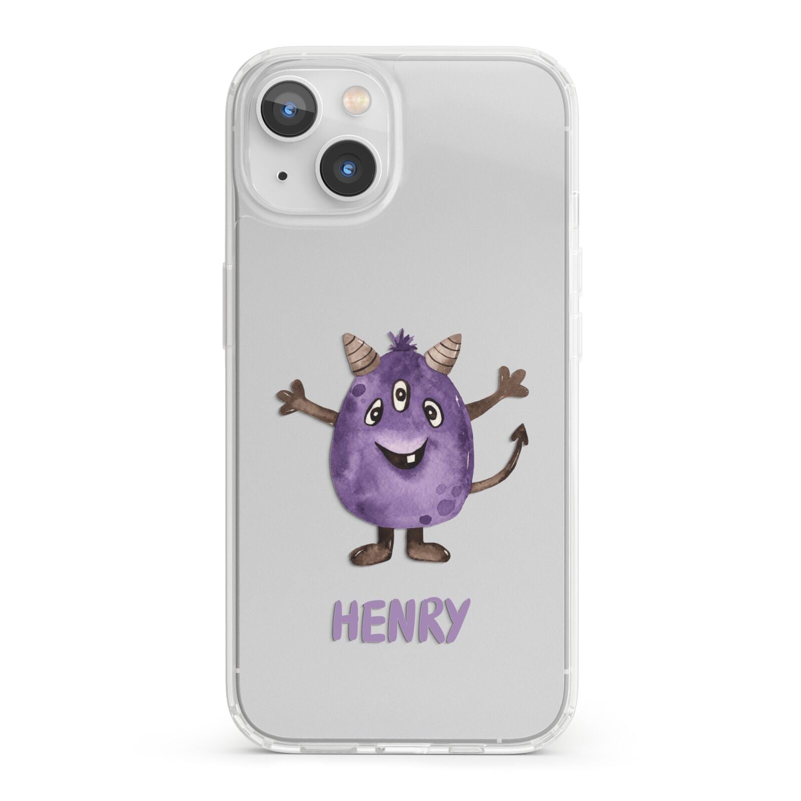Purple Monster Custom iPhone 13 Clear Bumper Case