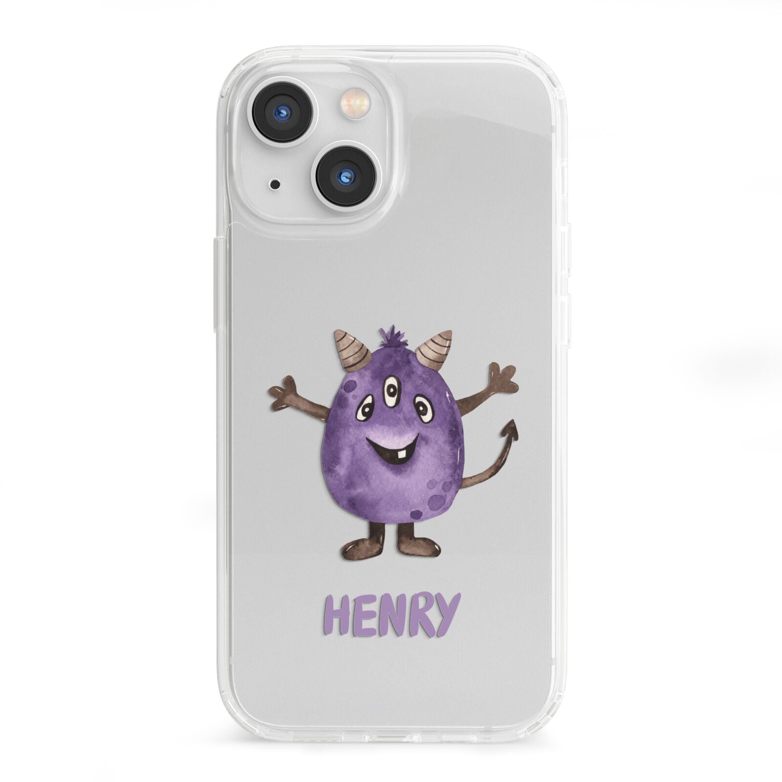 Purple Monster Custom iPhone 13 Mini Clear Bumper Case