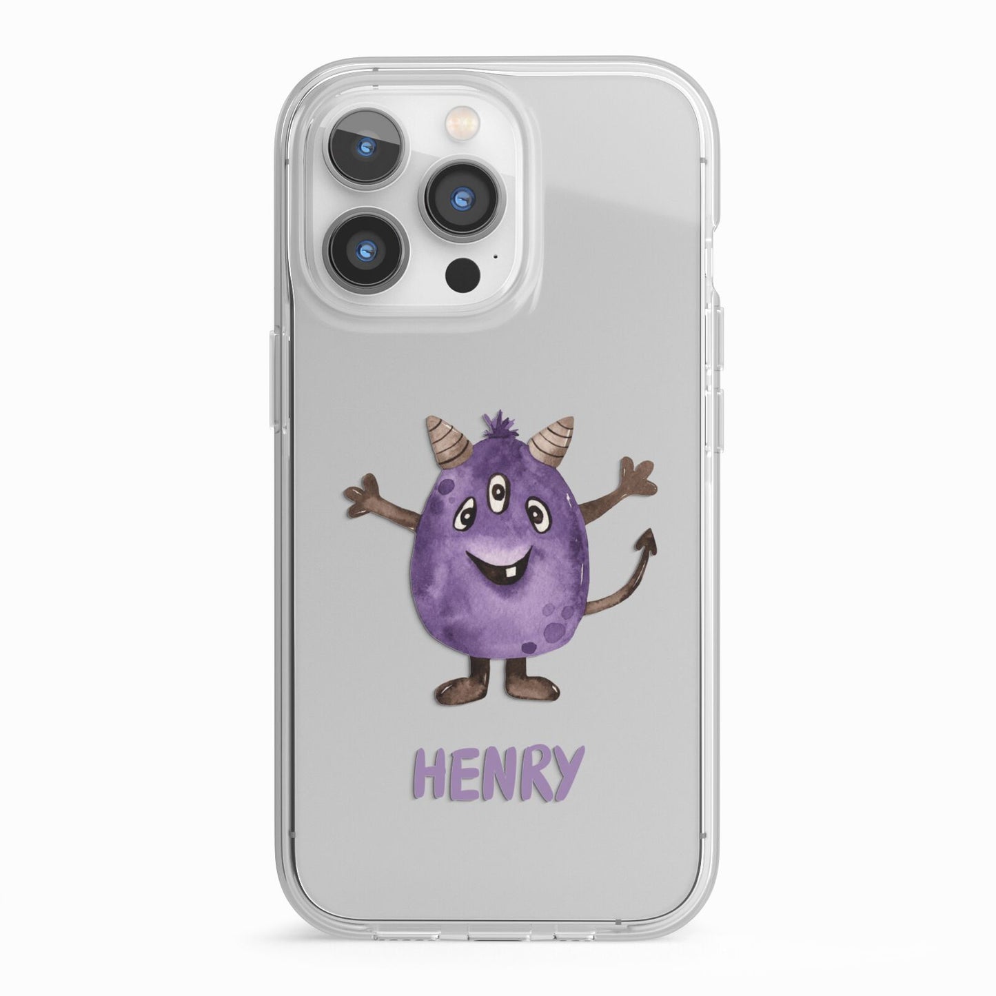 Purple Monster Custom iPhone 13 Pro TPU Impact Case with White Edges