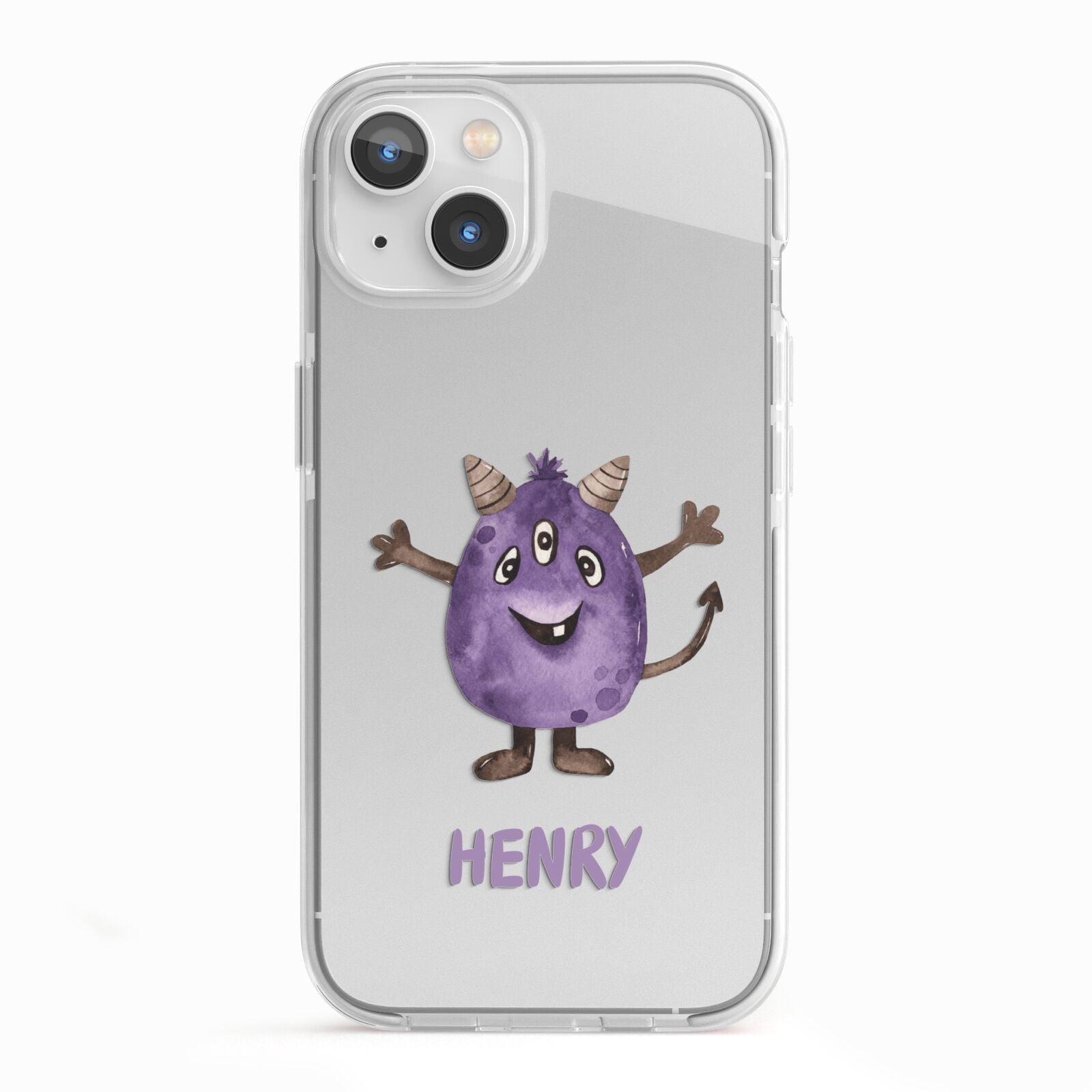 Purple Monster Custom iPhone 13 TPU Impact Case with White Edges
