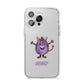 Purple Monster Custom iPhone 14 Pro Max Clear Tough Case Silver